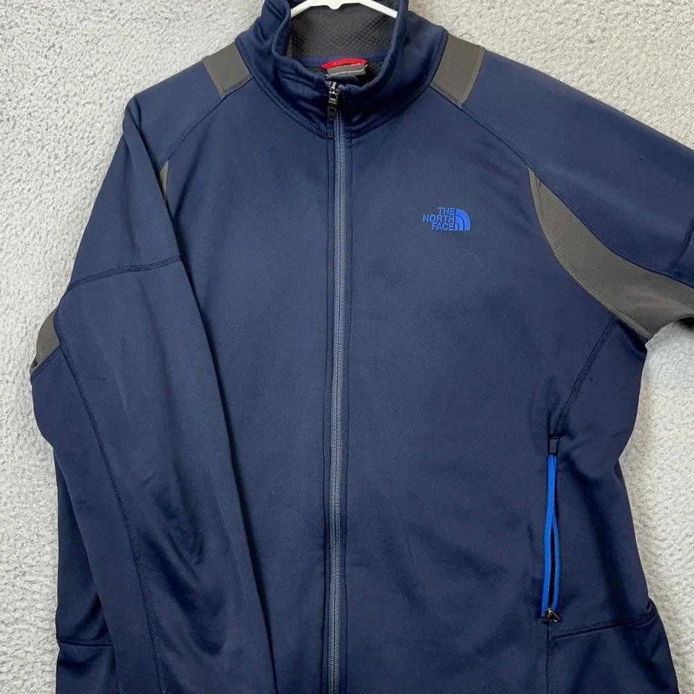 The North Face Jacket Mens Large Track Jacket Full Zip Navy Blue Performance